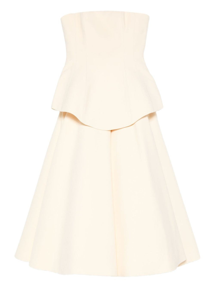 White Strapless Midi Dress 1