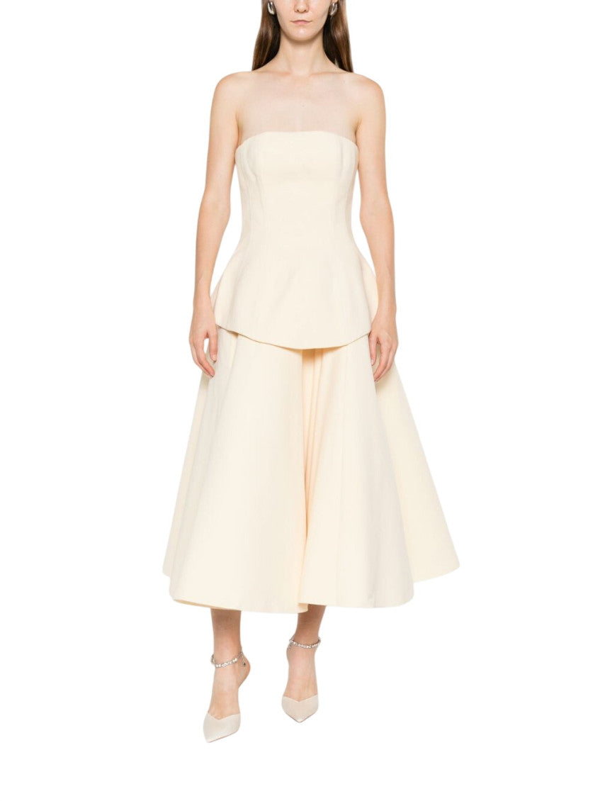White Strapless Midi Dress 2