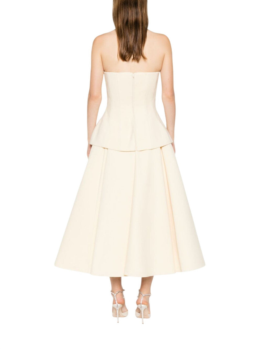 White Strapless Midi Dress 3