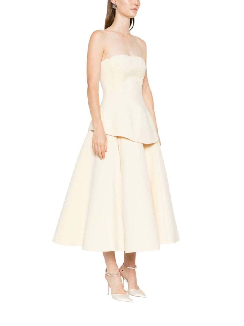White Strapless Midi Dress 4