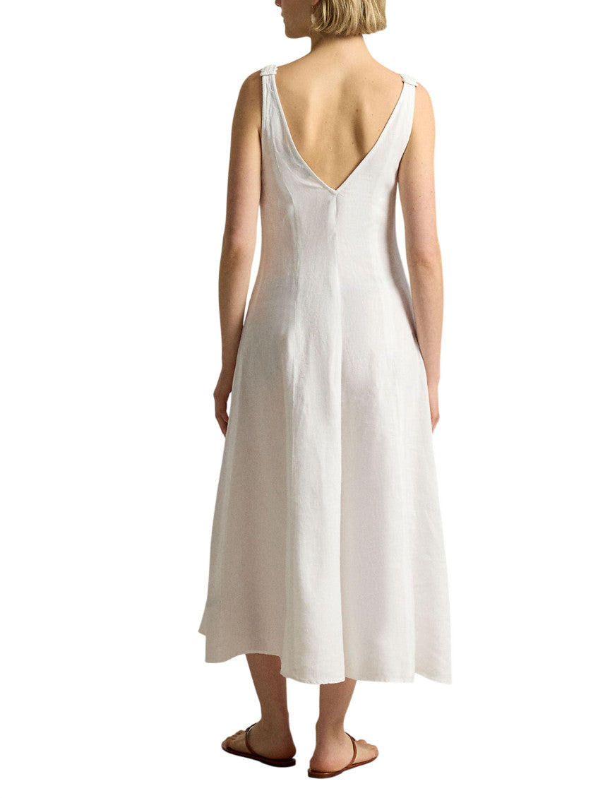White Crochet V Neck Maxi Dress 3