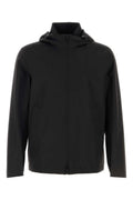 Black Solid Hood Jacket 1