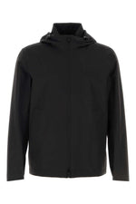 Black Solid Hood Jacket 1