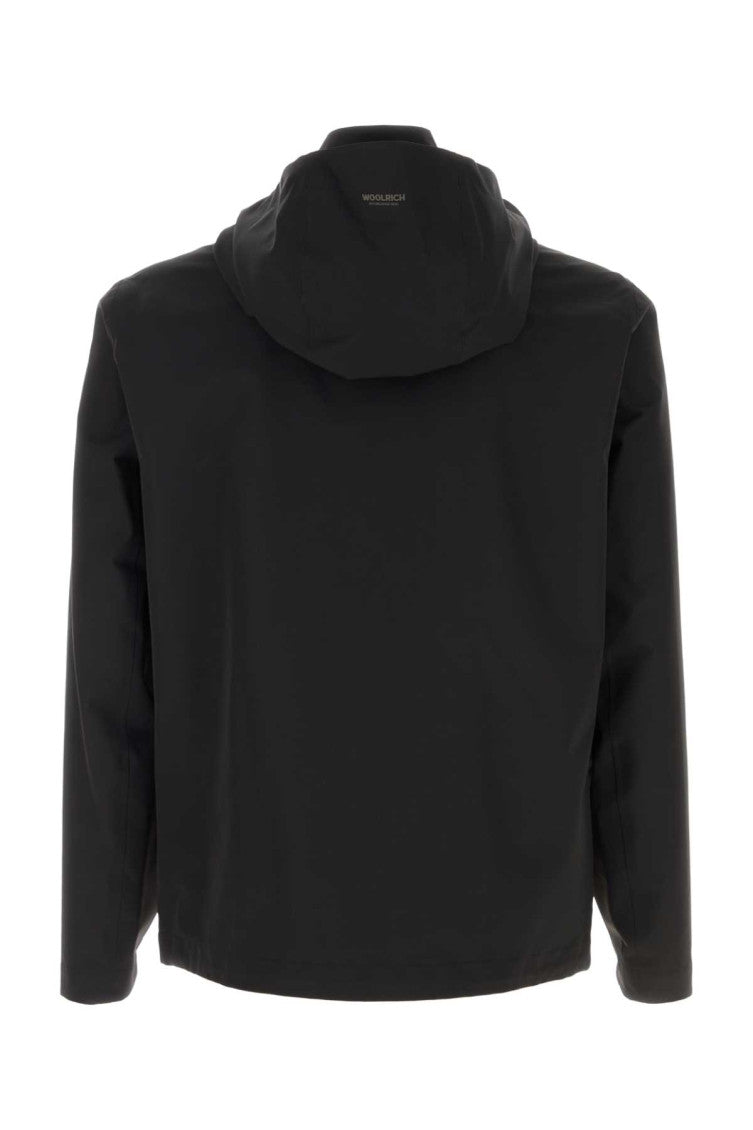 Black Solid Hood Jacket 2