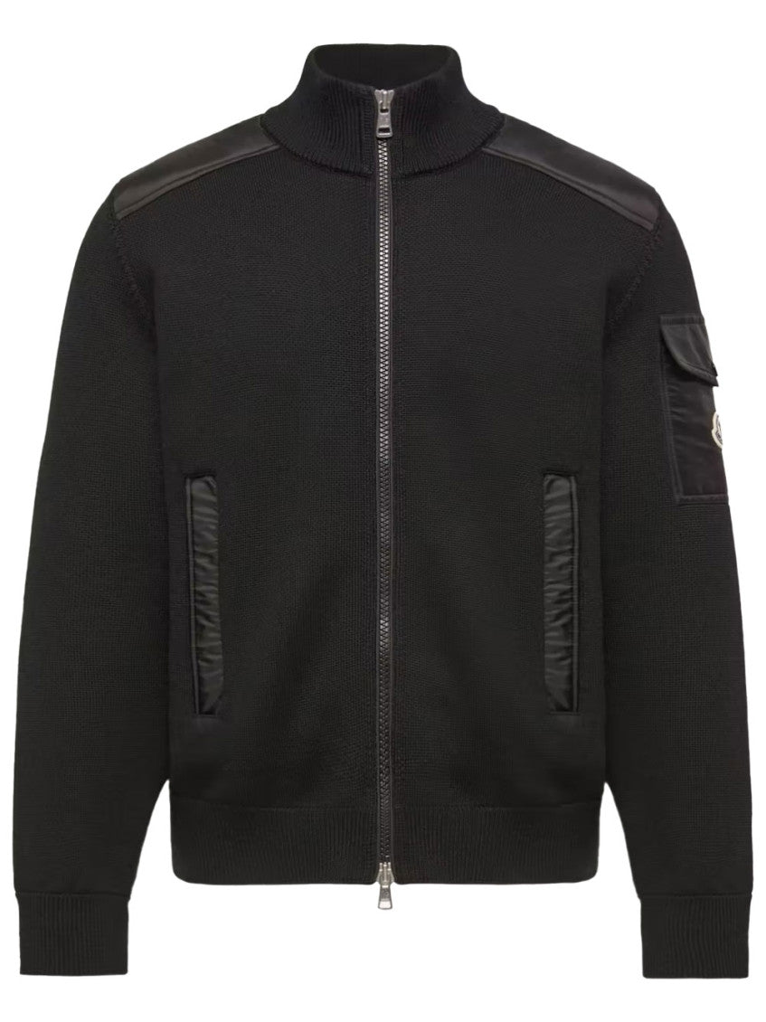 Black Mock Collar Cardigan 1