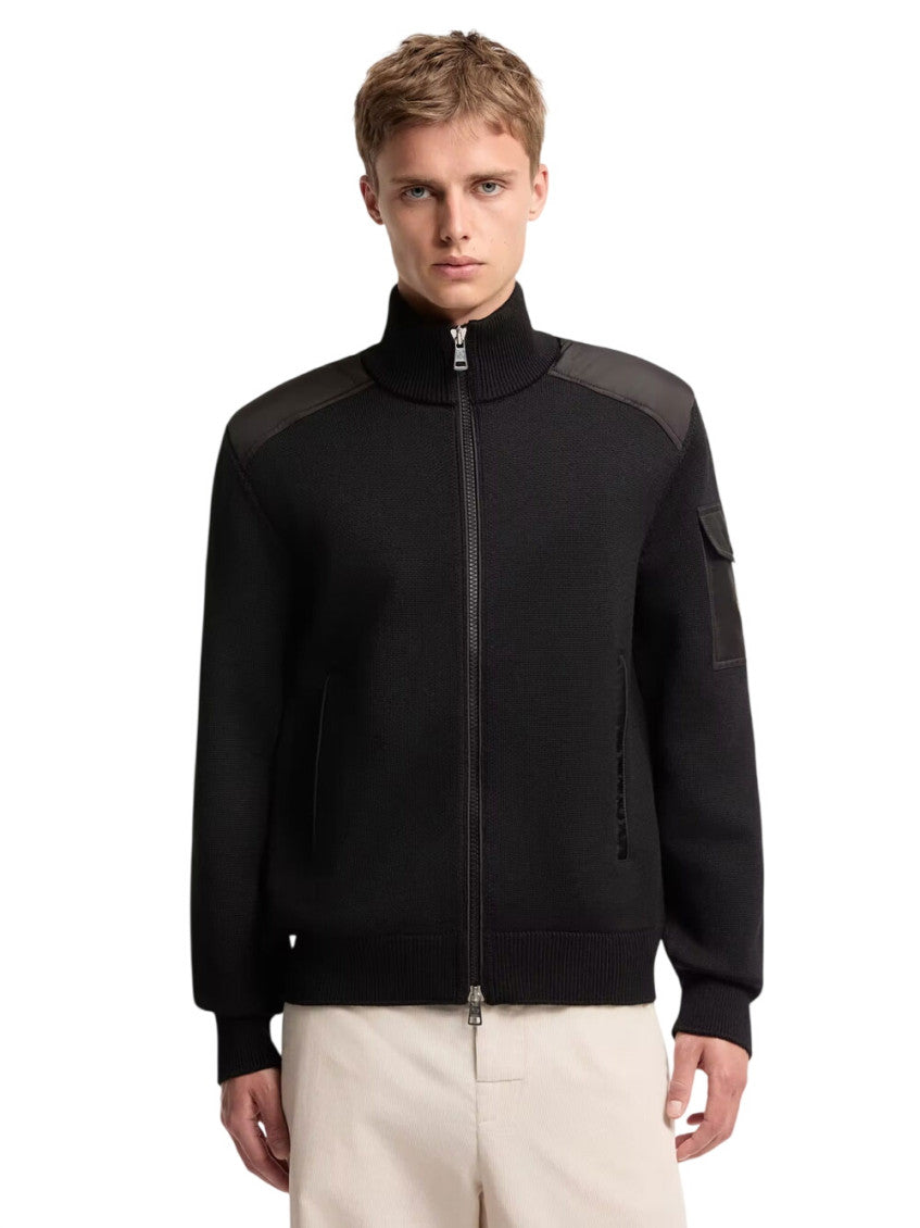 Black Mock Collar Cardigan 2