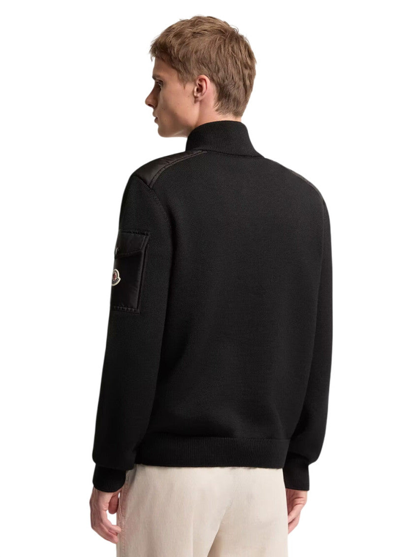 Black Mock Collar Cardigan 3