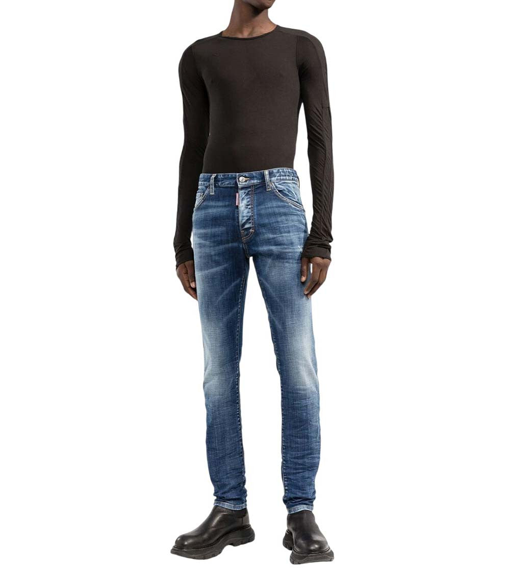 Blue Mid Rise Jeans 2