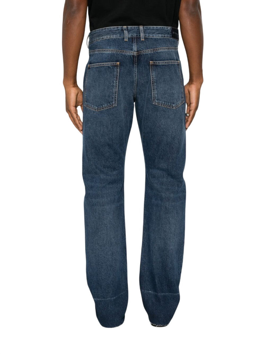 Blue Solid Regular Jeans 3