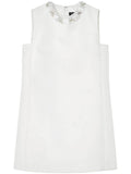 White Embellished Crew Neck Mini Dress 1