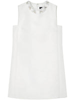 White Embellished Crew Neck Mini Dress 1
