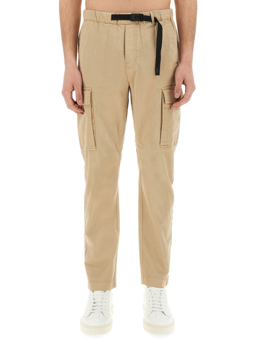 Beige Tapered Cargo Pants 1