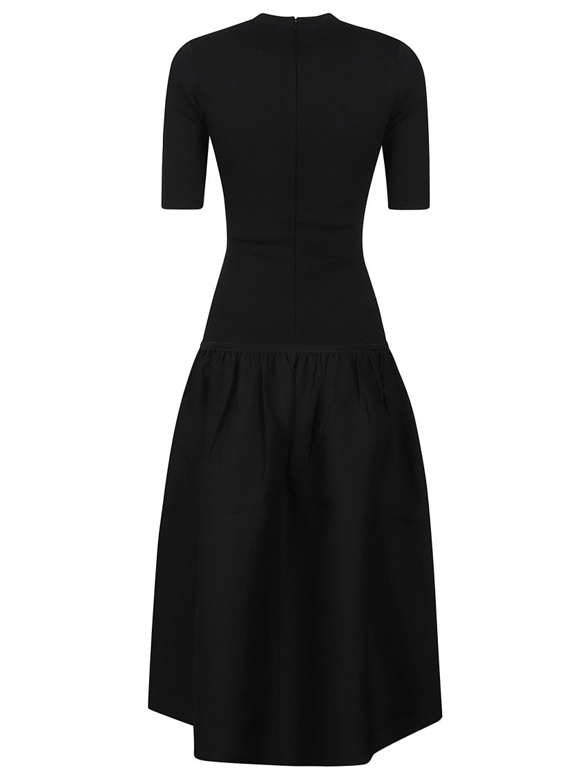 Black Round Neck Midi Dress 2