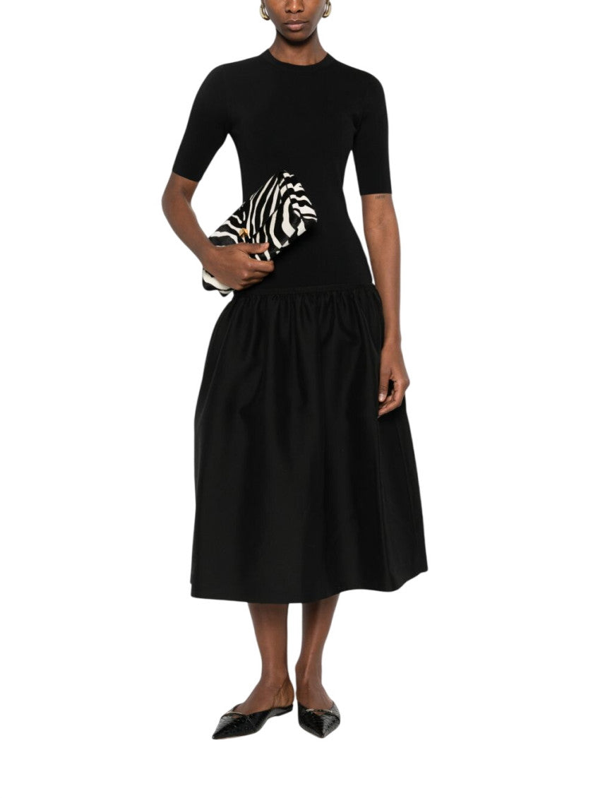 Black Round Neck Midi Dress 3
