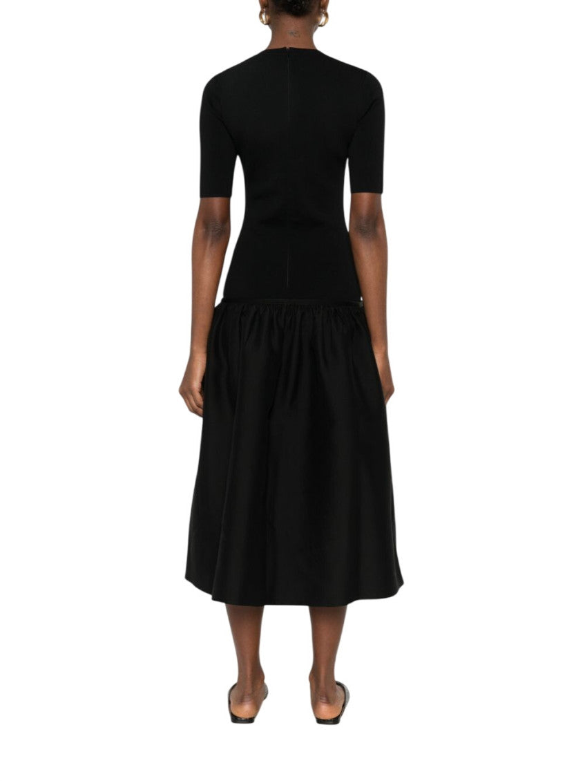 Black Round Neck Midi Dress 4