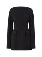 Black Boat Neck Mini Dress 1