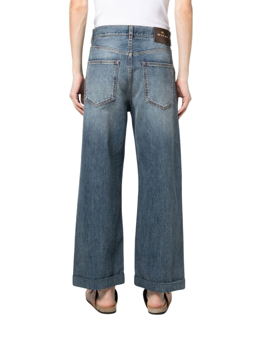 Blue Straight Solid Jeans 3