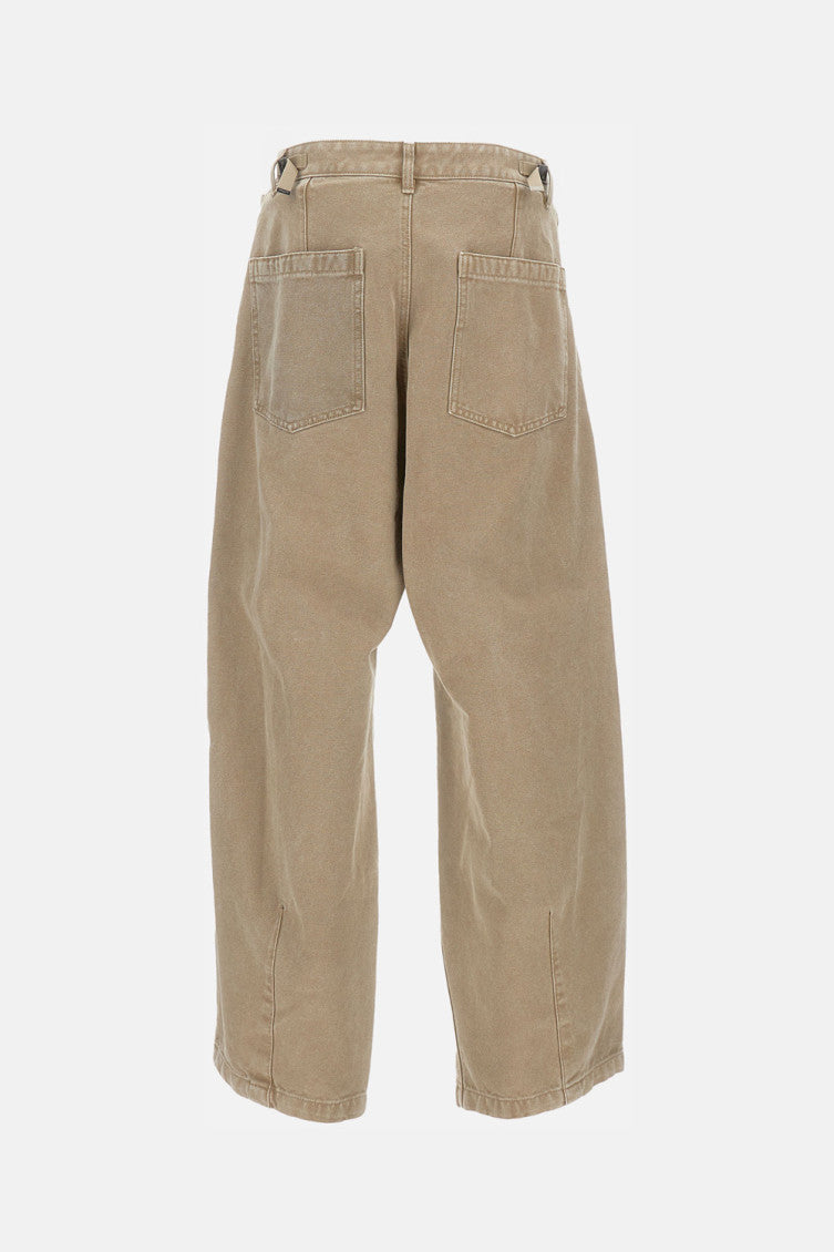 Beige Wide Leg Trousers 2