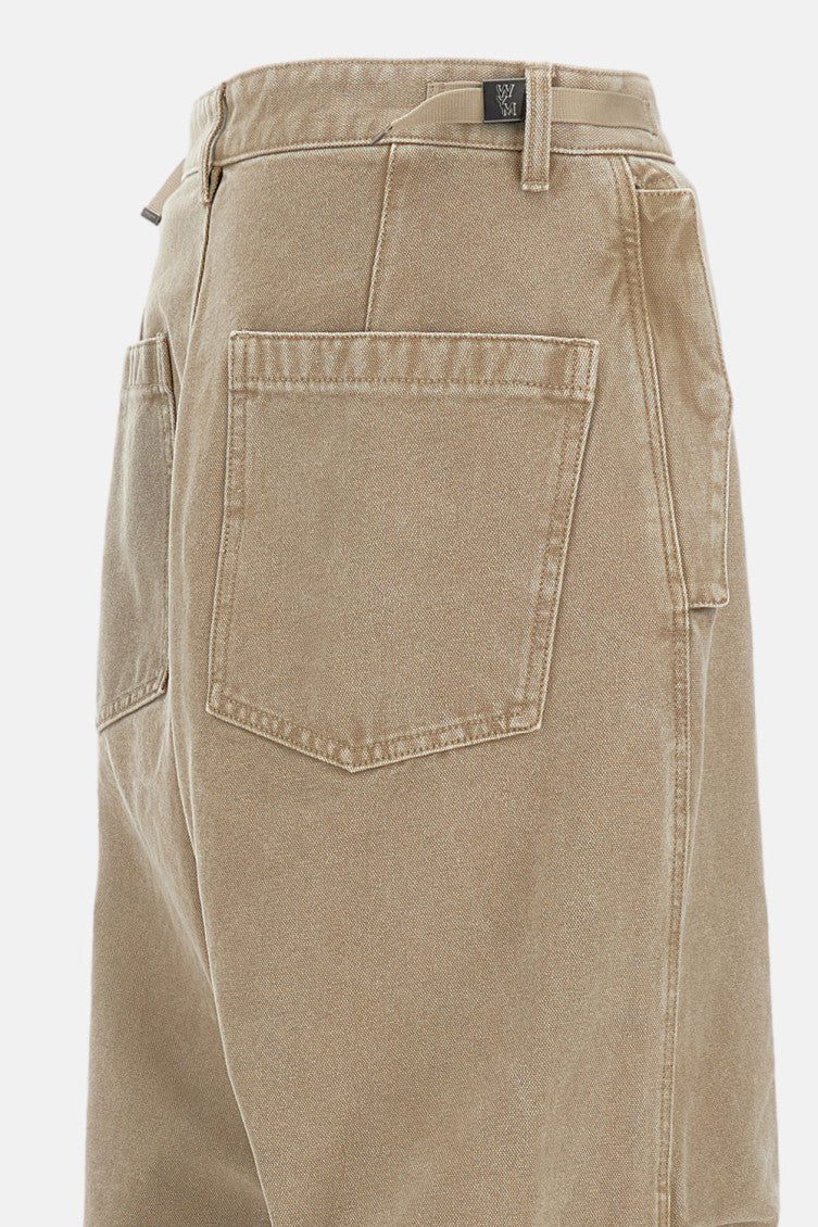 Beige Wide Leg Trousers 3