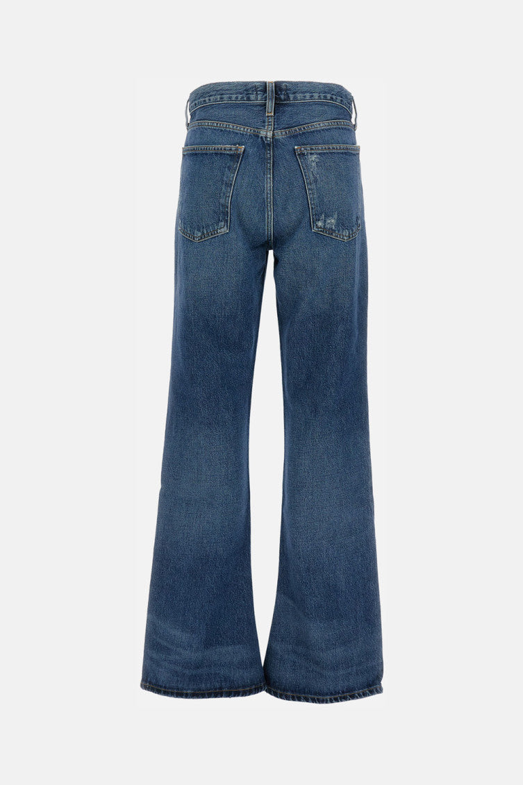 Dark Blue Wide Led Jeans 2