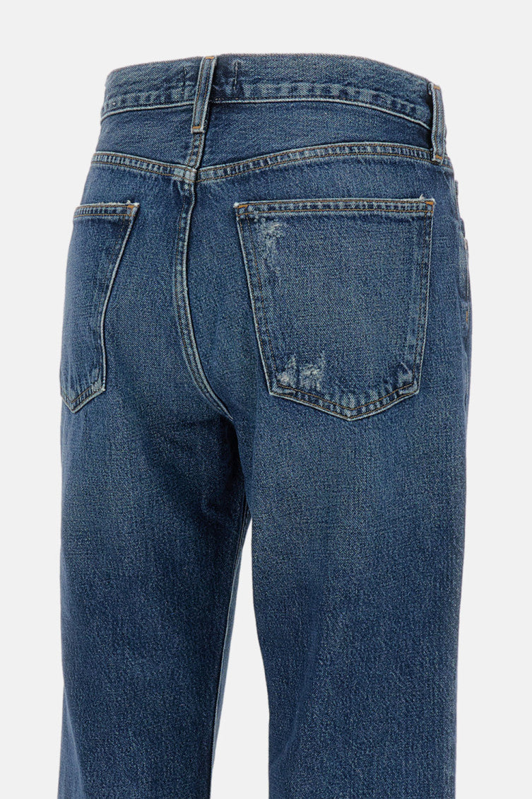 Dark Blue Wide Led Jeans 3