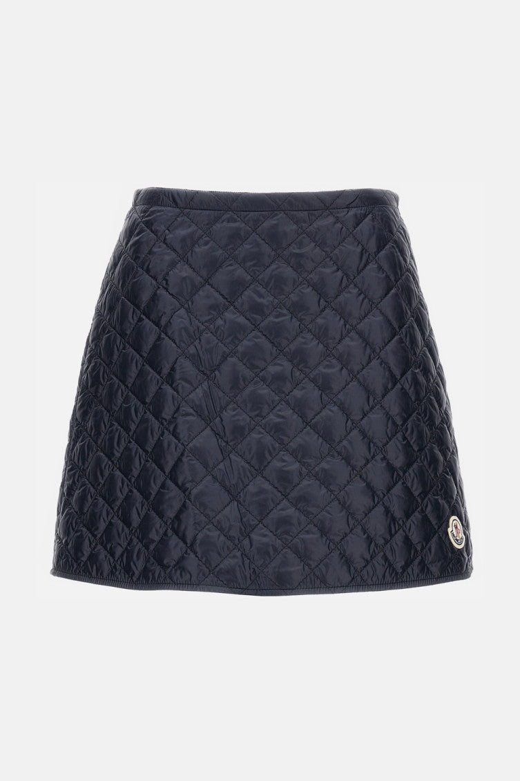 Dark Blue Quilted Mini Skirt 1