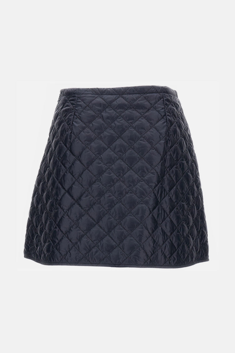 Dark Blue Quilted Mini Skirt 2