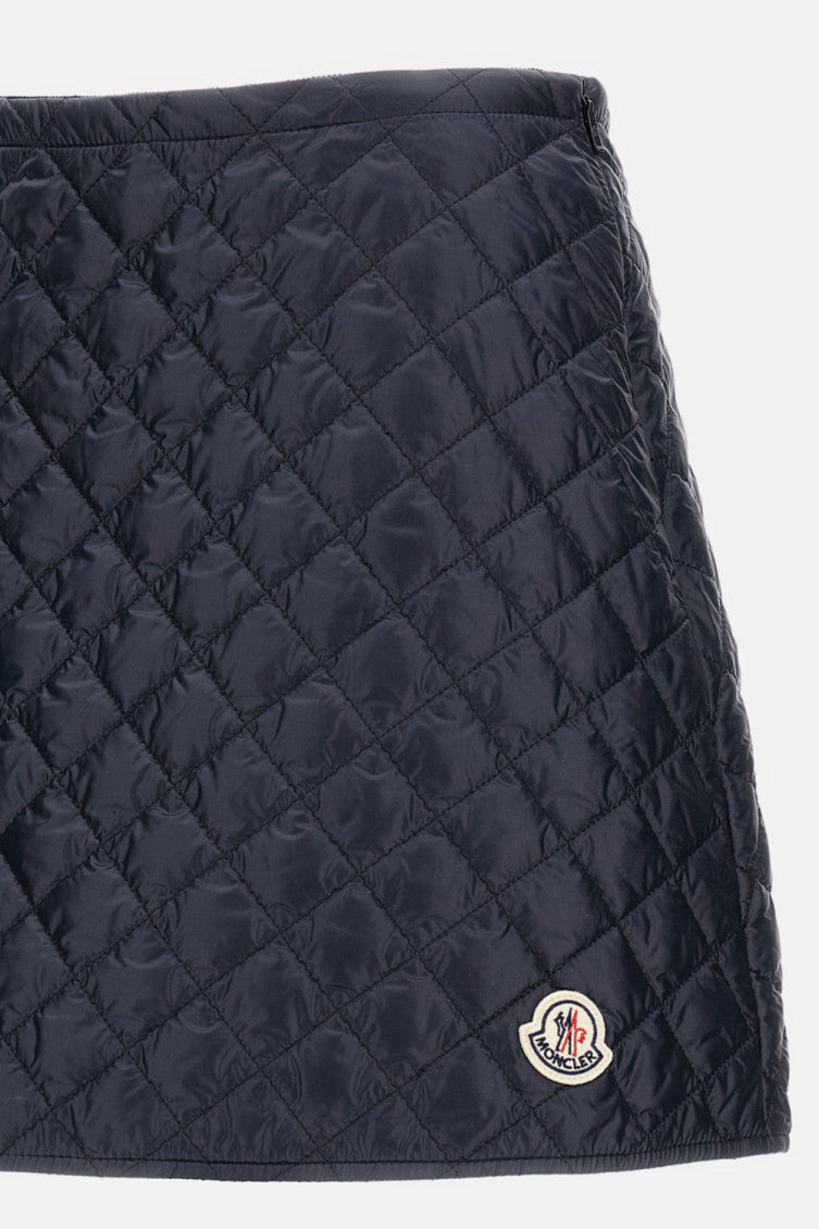 Dark Blue Quilted Mini Skirt 3