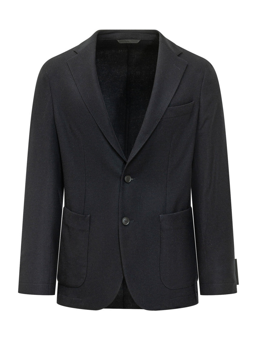 Black Notched Lapel Blazer 1