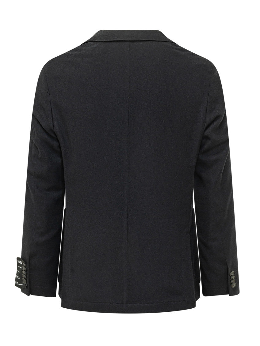Black Notched Lapel Blazer 2