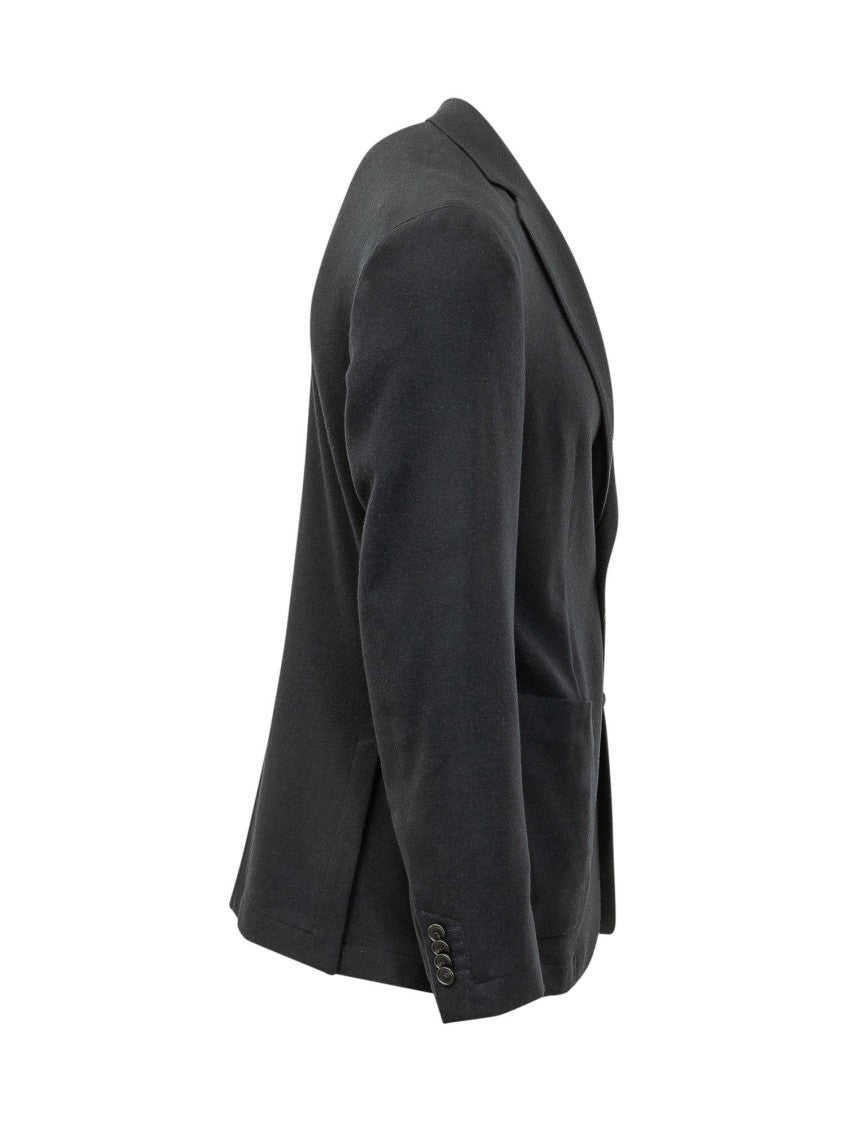 Black Notched Lapel Blazer 3