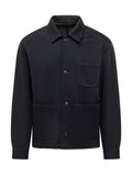 Dark Blue Textured Shirt Jacket 1