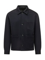 Dark Blue Textured Shirt Jacket 1