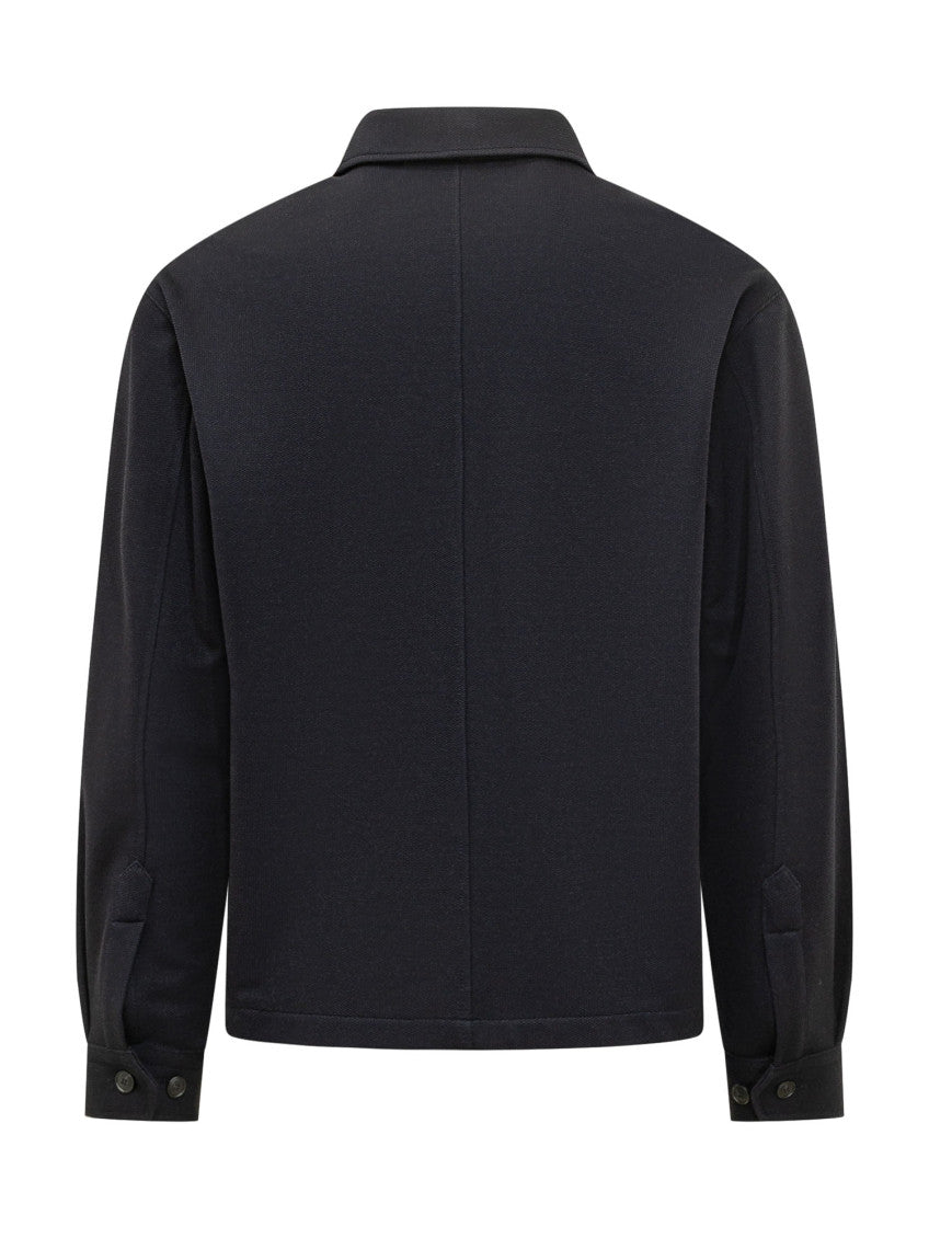 Dark Blue Textured Shirt Jacket 2