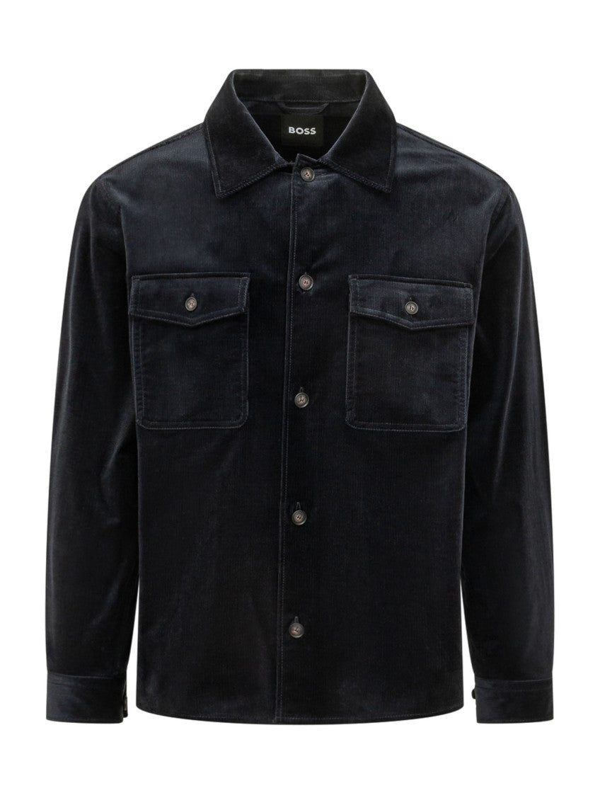 Black Textured Shirt Jacket 1