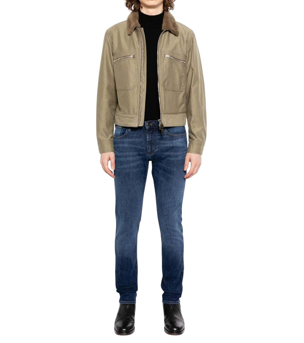 Navy Blue Mid Rise Jeans 2