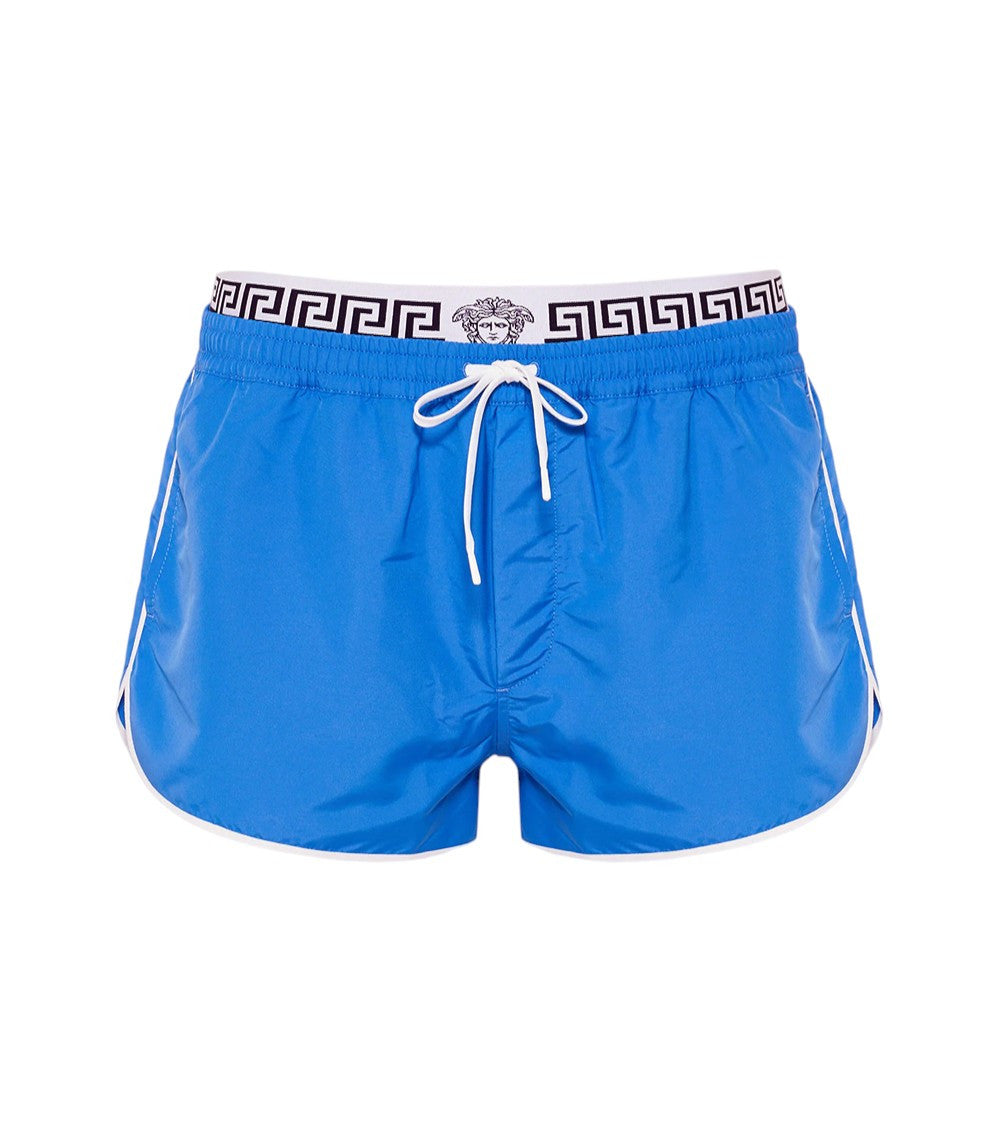 Blue Logo Band Swim Shorts 1