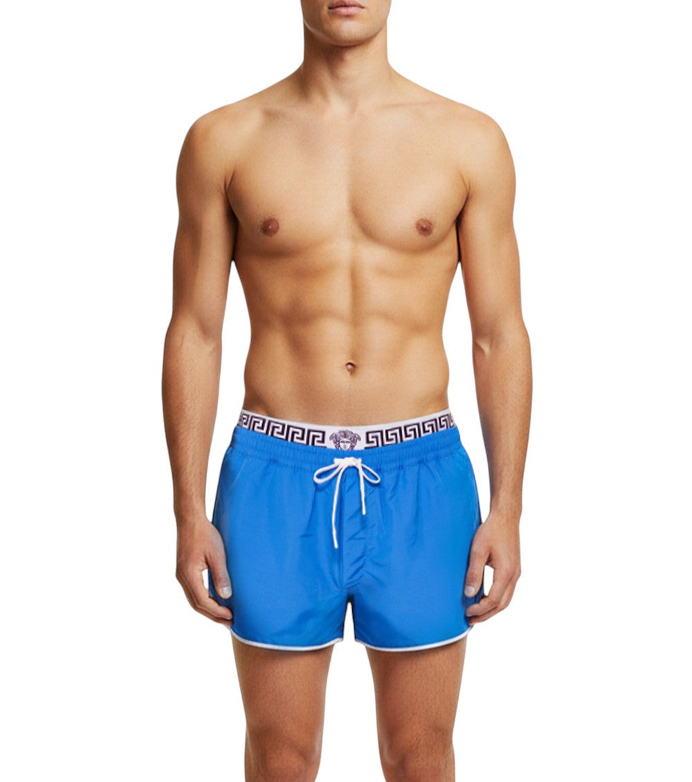 Blue Logo Band Swim Shorts 2