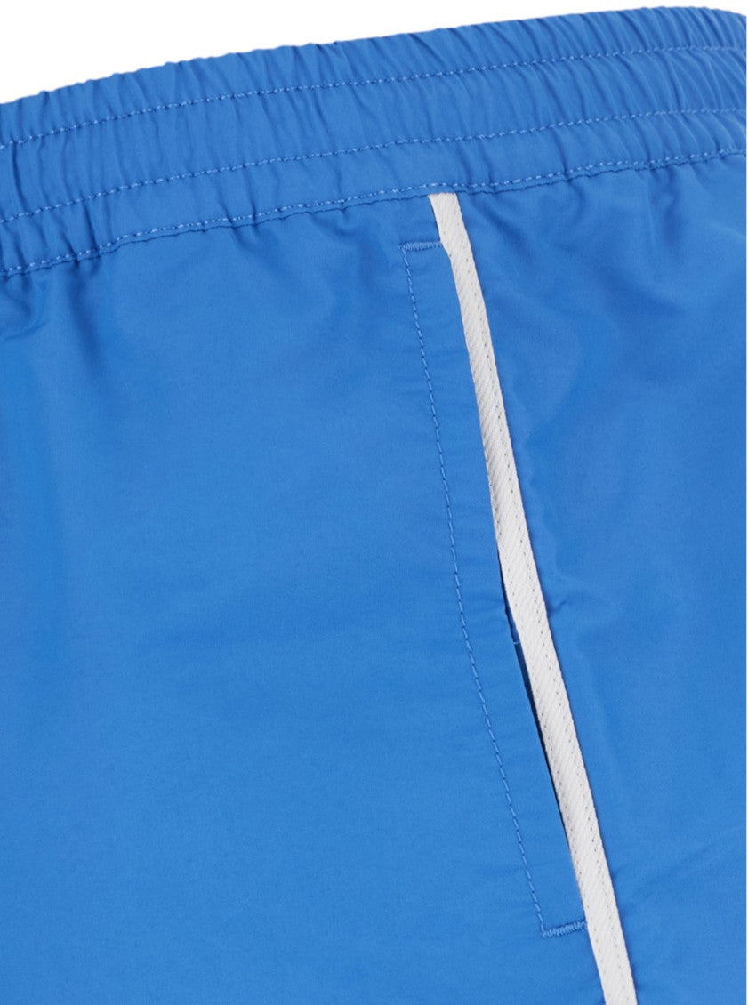 Blue Logo Band Swim Shorts 4