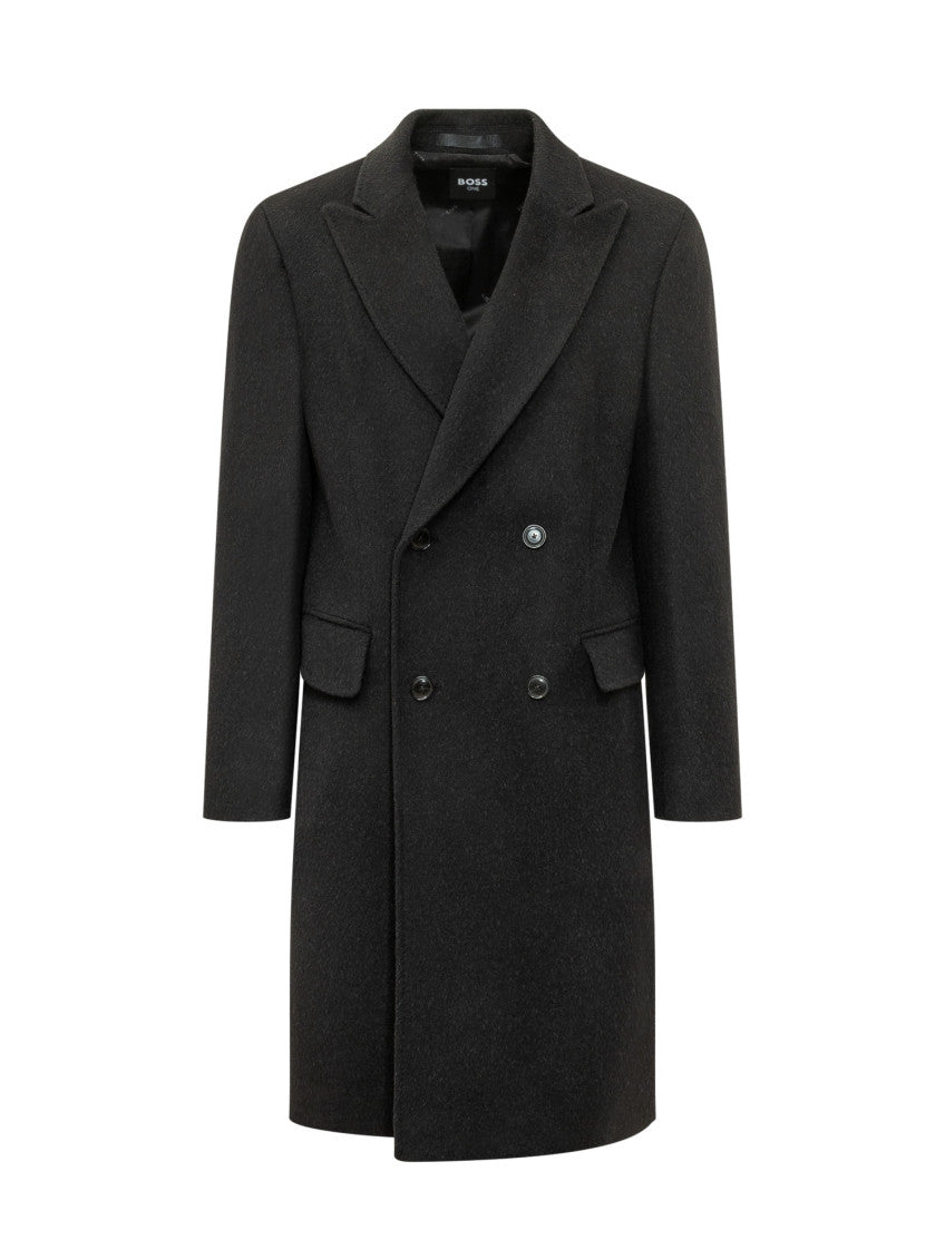 Black Double Breasted Coat 1
