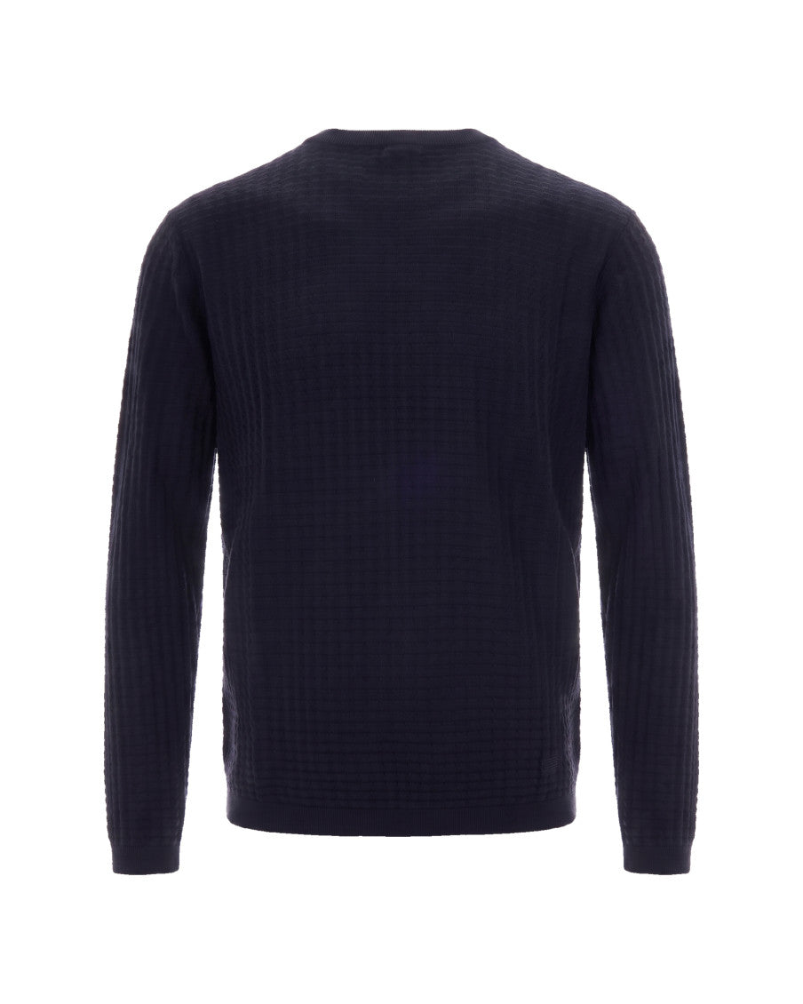 Blue Crew Neck Sweater 2