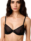 Black Textured Bikini Top Swimwear 1