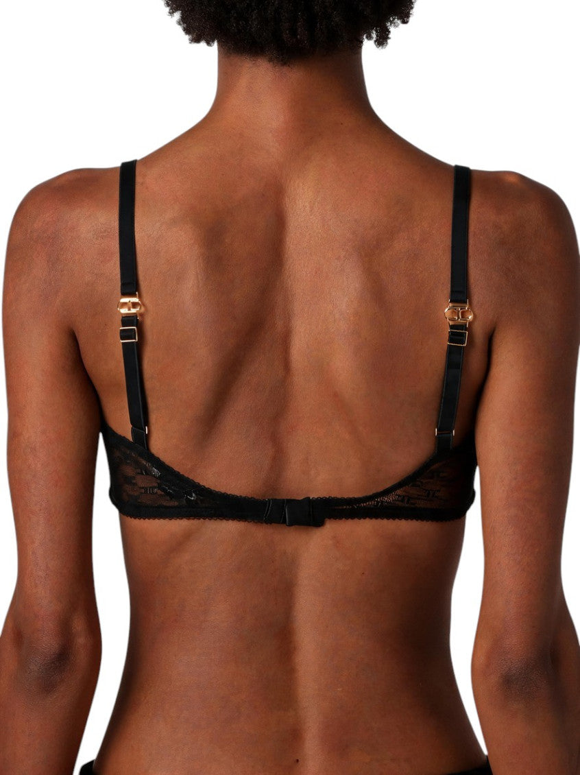 Black Textured Bikini Top Swimwear 2