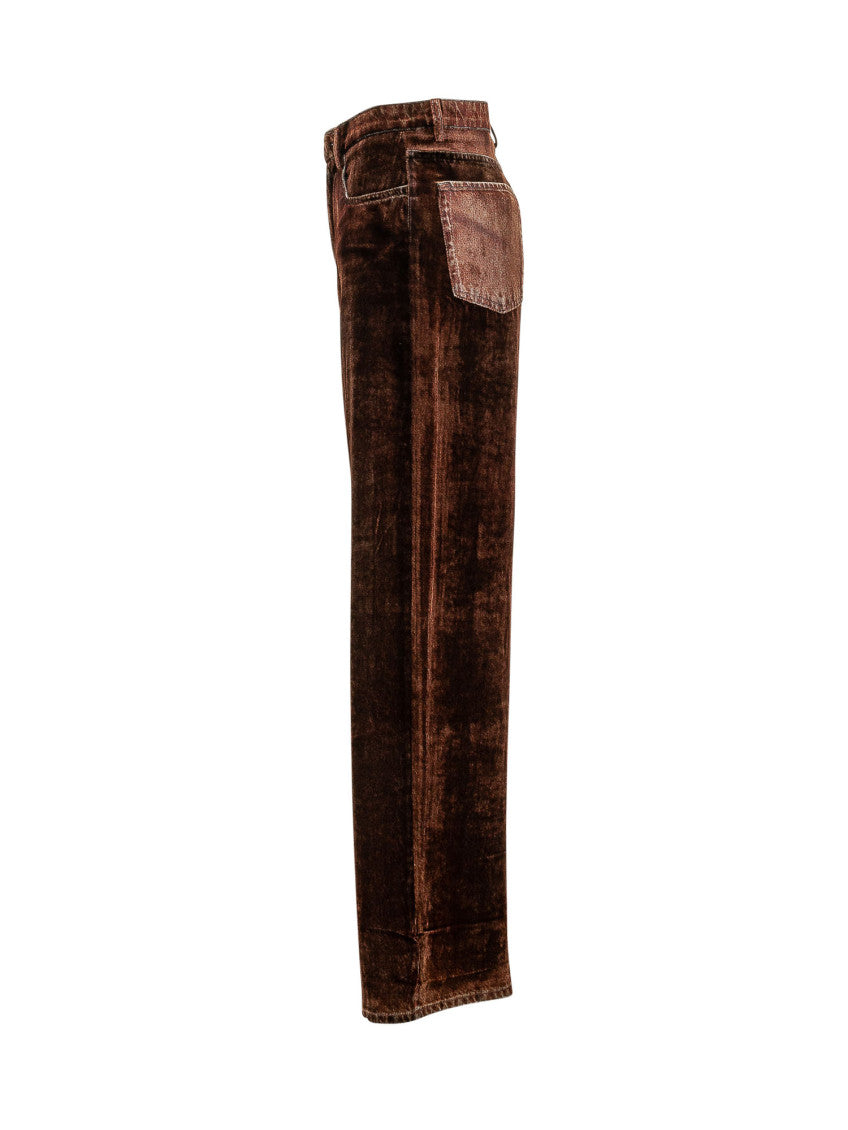 Brown Straight Flat Front Pants 3