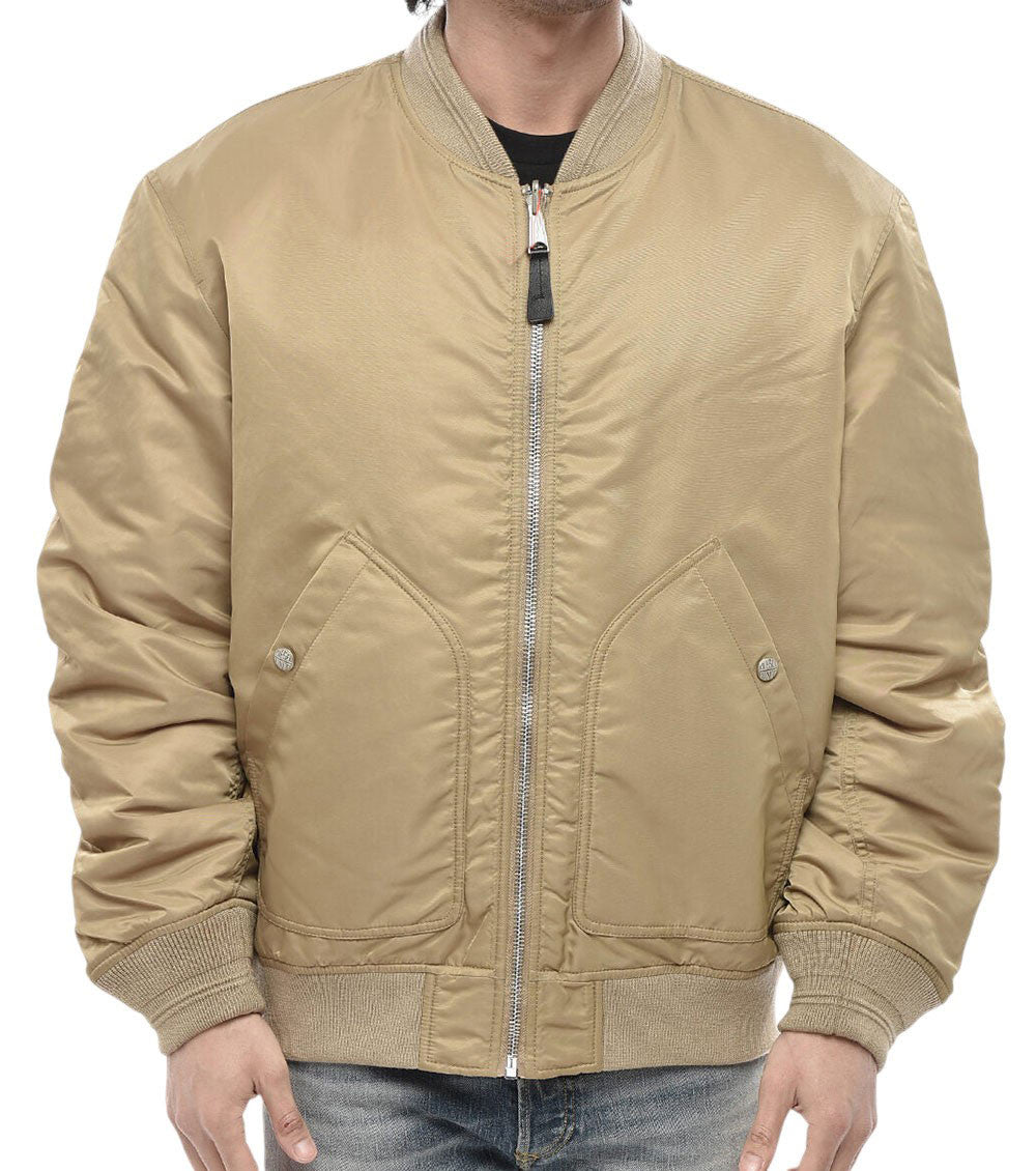 Brown Solid Bomber Jacket 1