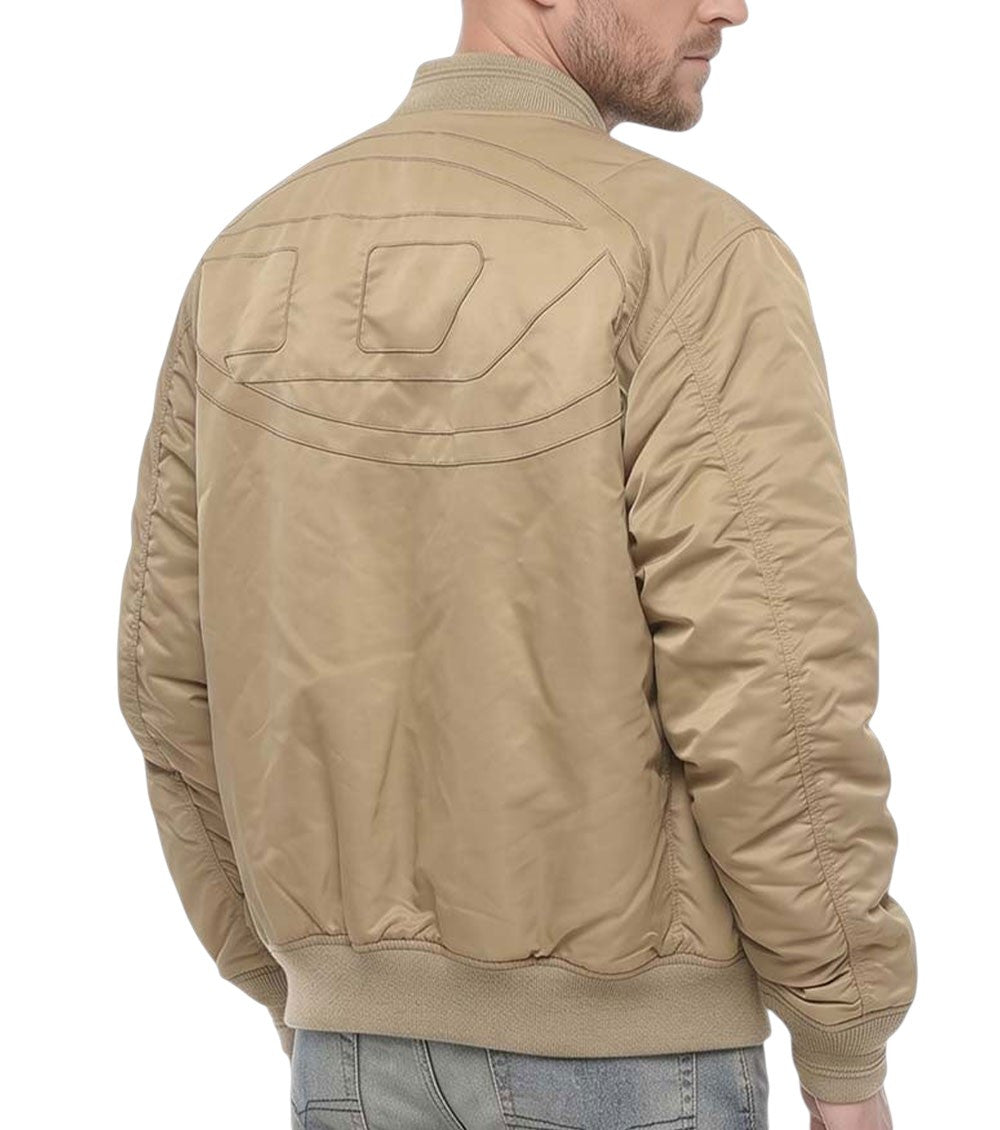 Brown Solid Bomber Jacket 2
