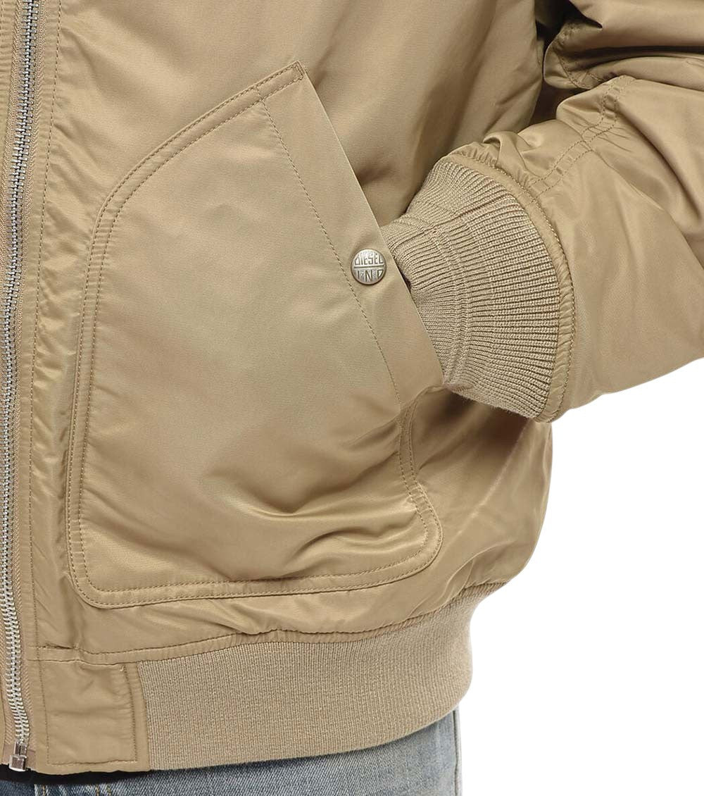 Brown Solid Bomber Jacket 3