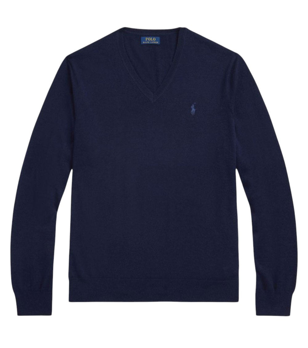 Navy Blue V Neck Sweater 1