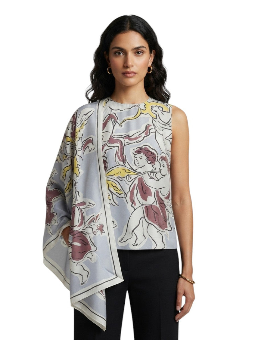 Multicolor Graphic Round Neck Top 1