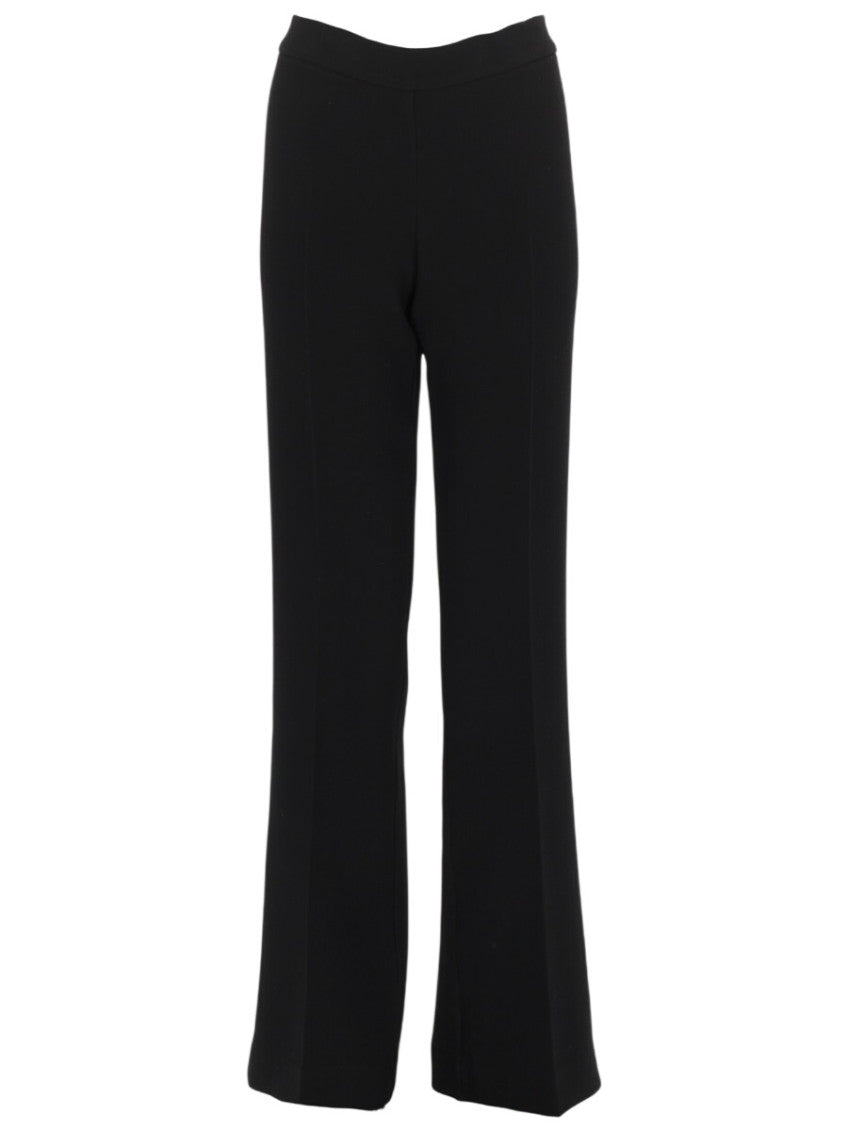 Black Flared Flat Front Pants 1